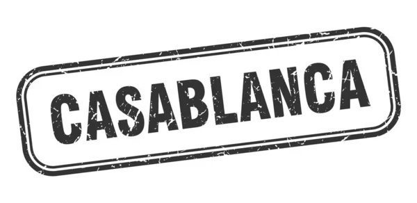 Casablanca stempel. Casablanca zwart grunge geïsoleerd teken — Stockvector