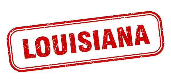 Timbre de Louisiane. Louisiane grunge rouge signe isolé — Image vectorielle