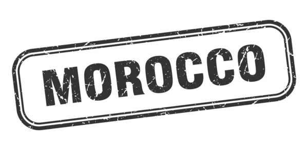 Γραμματόσημο Μαρόκου. Μαρόκο μαύρο grunge απομονωμένη πινακίδα — Διανυσματικό Αρχείο