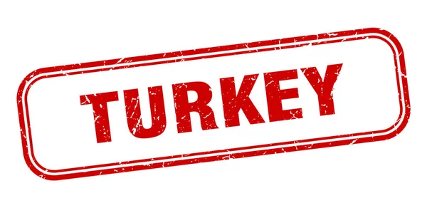 Sello de pavo. Turquía grunge rojo signo aislado — Vector de stock