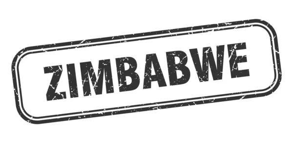 Simbabwe-Briefmarke. Zimbabwe Black Grunge isoliertes Zeichen — Stockvektor