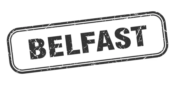Belfast-stämpel. Belfast svart grunge isolerad tecken — Stock vektor