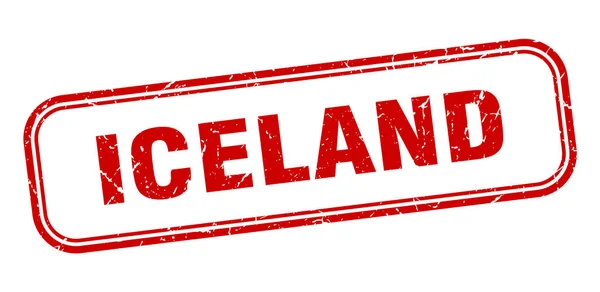 Ισλανδική σφραγίδα. Κόκκινο grunge της Ισλανδίας απομονωμένο σήμα — Διανυσματικό Αρχείο