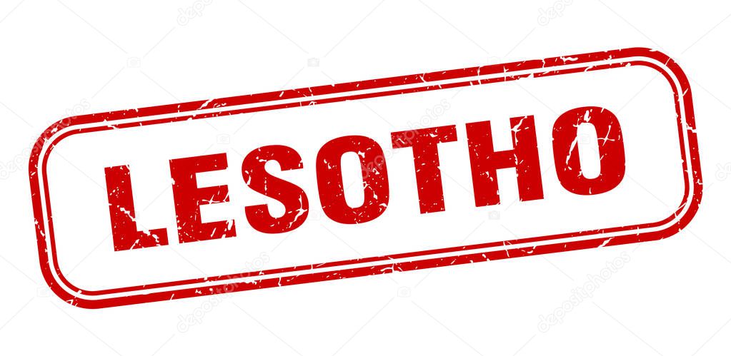 Lesotho stamp. Lesotho red grunge isolated sign