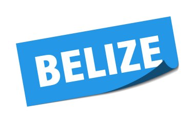 Belize çıkartması. Belize mavi kare aynasızı işareti