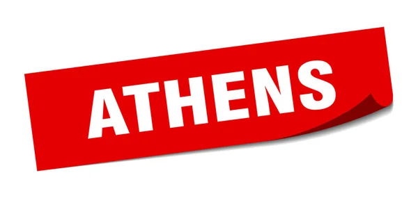 Athener Aufkleber. athens rotes quadratisches Schäler-Zeichen — Stockvektor