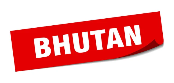 Bhutan sticker. Bhutan rood vierkant schillenbord — Stockvector