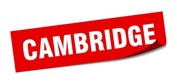 Pegatina de Cambridge. Cambridge peeler cuadrado rojo signo — Vector de stock