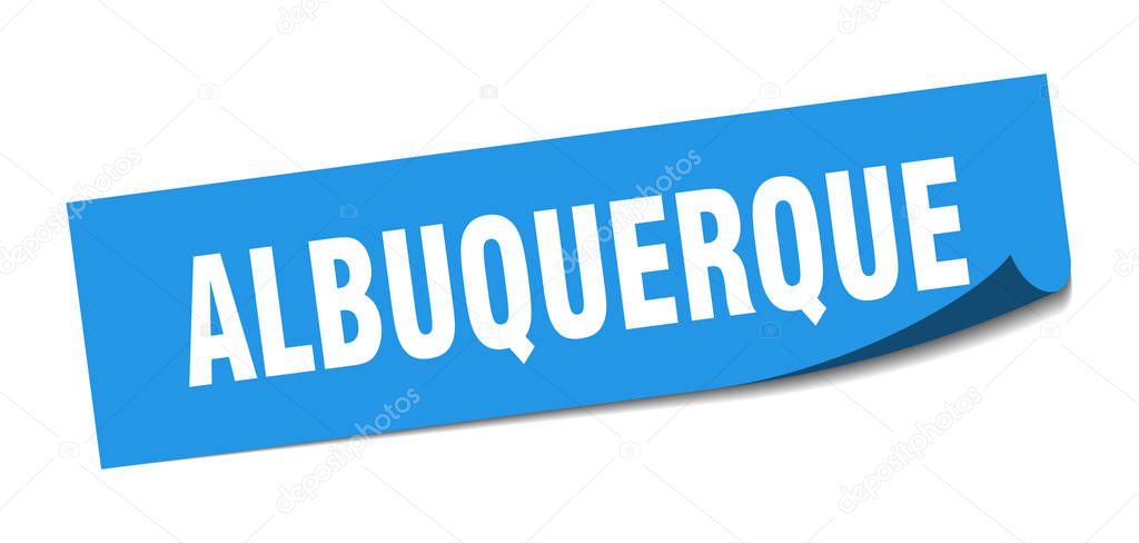 Albuquerque sticker. Albuquerque blue square peeler sign