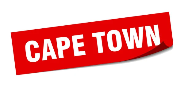 Αυτοκόλλητο Κέιπ Τάουν. Cape Town κόκκινο τετράγωνο peeler υπογράψει — Διανυσματικό Αρχείο