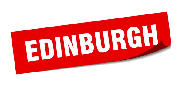 Etiqueta de Edimburgo. Edimburgo vermelho quadrado descascador sinal — Vetor de Stock