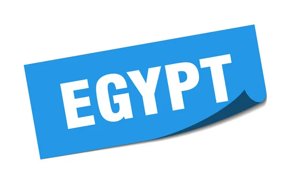 Adesivo do Egipto. Egito azul quadrado descascador sinal — Vetor de Stock