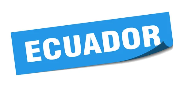 Ecuador sticker. Ecuador blue square peeler sign — Stock Vector