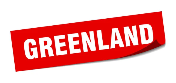 Groenlandse sticker. Groenland rood vierkant schilbord — Stockvector