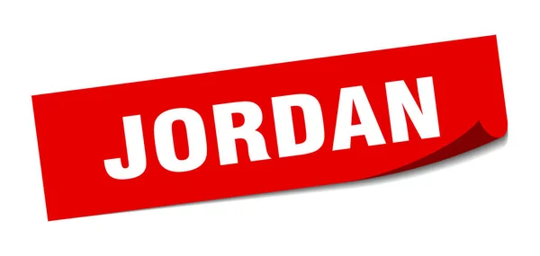Sticker Jordan. Éplucheur carré rouge Jordan signe — Image vectorielle