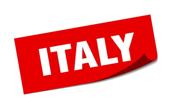 Italië sticker. Italië rood vierkant schilbord — Stockvector