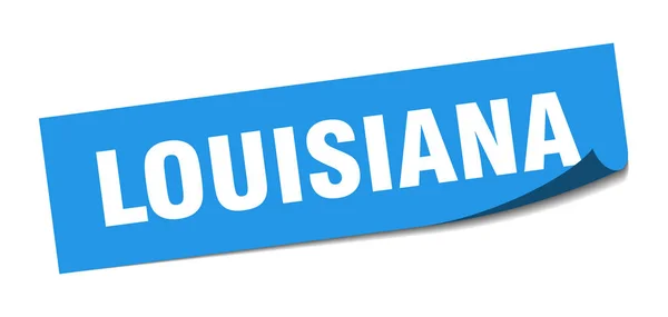 Pegatina de Louisiana. Luisiana signo de pelador cuadrado azul — Vector de stock
