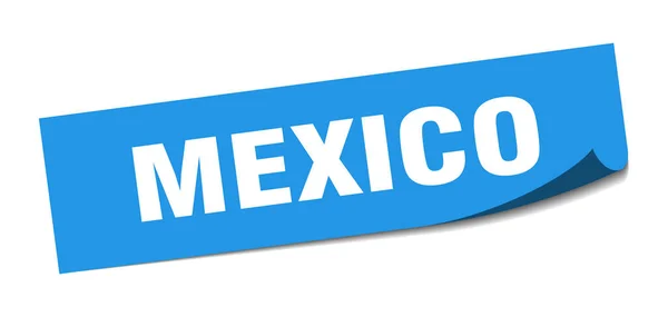 メキシコのステッカー。メキシコの青い四角形のピーラーサイン — ストックベクタ