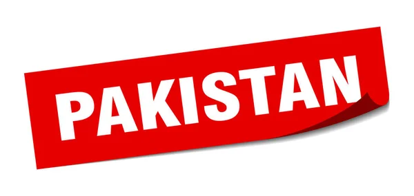 Pakistan-Aufkleber. pakistan rotes quadratisches schäler-schild — Stockvektor