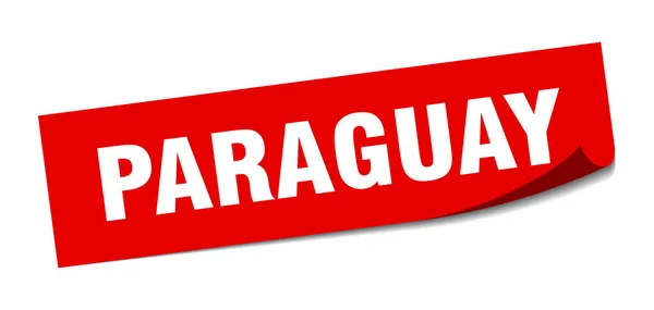 Paraguay matrica. Paraguay vörös négyzetes hámozó tábla — Stock Vector