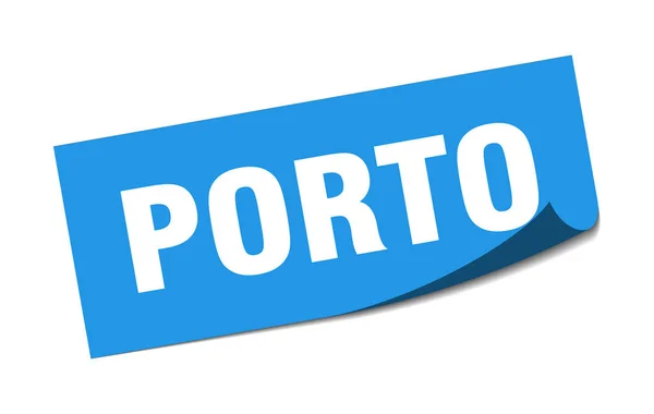Autocolante do Porto. Porto azul quadrado descascador sinal —  Vetores de Stock