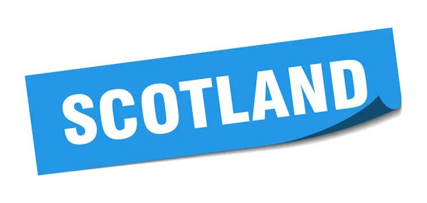 Scotland sticker. Scotland blue square peeler sign — Stock Vector