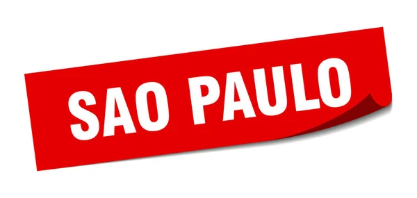 Sao Paulo sticker. Sao Paulo rood vierkant schilbord — Stockvector