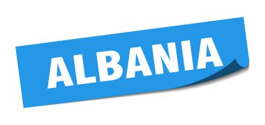 Arnavutluk çıkartması. Arnavutluk mavi kare soyucu imzası