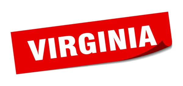Virginia çıkartması. Virginia kırmızı kare soyucu işareti — Stok Vektör