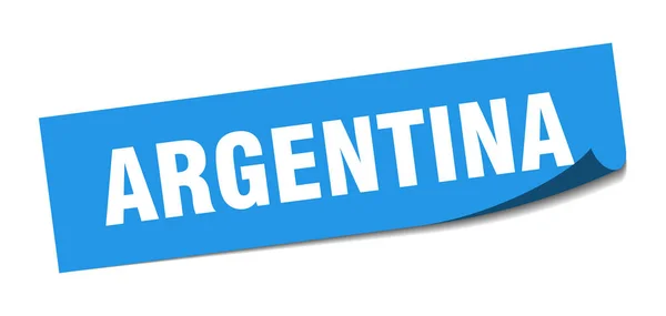 Pegatina de Argentina. Argentina signo de pelador cuadrado azul — Vector de stock