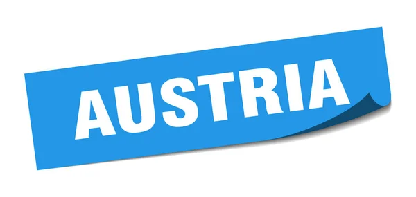 Rakouská samolepka. Rakousko modrá čtvercová slupka znamení — Stockový vektor