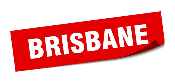 Pegatina de Brisbane. Brisbane signo de pelador cuadrado rojo — Vector de stock
