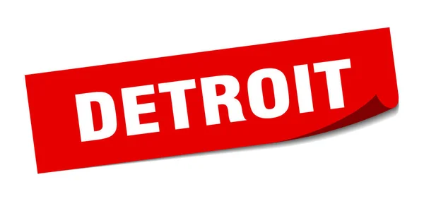Pegatina de Detroit. Detroit peeler cuadrado rojo signo — Vector de stock