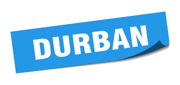 Durban sticker. Durban blue square peeler sign — Stock Vector