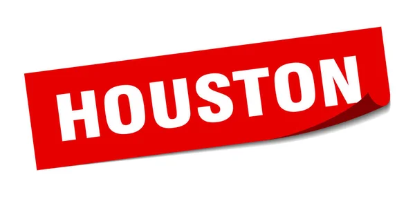 Adesivo Houston. Houston vermelho quadrado descascador sinal — Vetor de Stock