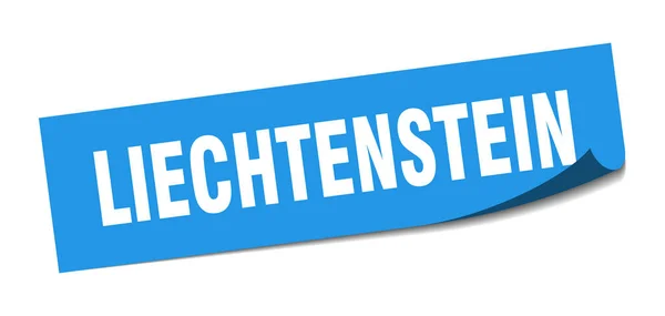 Lichtenštejnská samolepka. Lichtenštejnská modrá čtvercová odlupovací značka — Stockový vektor