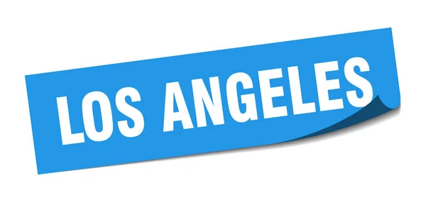 Autocollant de Los Angeles. Los Angeles éplucheur carré bleu signe — Image vectorielle