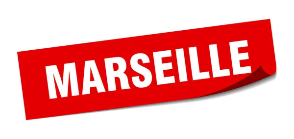 Marseille sticker. Marseille rood vierkant schilbord — Stockvector