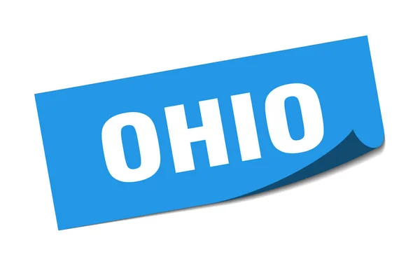 Nálepka z Ohia. Ohio blue square peeler sign — Stockový vektor