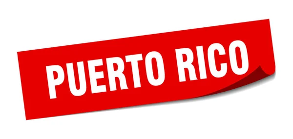 Puerto Rico sticker. Puerto Rico red square peeler sign — Stock Vector