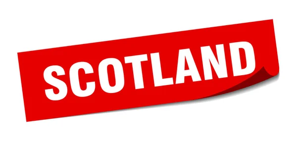 Scotland sticker. Scotland red square peeler sign — Stock Vector