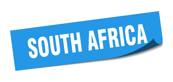 South Africa sticker. South Africa blue square peeler sign — Stock Vector