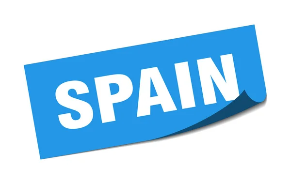 Spanje sticker. Spanje blauw vierkant schilbord — Stockvector