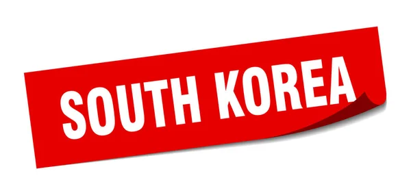 Autocollant Corée du Sud. Corée du Sud éplucheur carré rouge signe — Image vectorielle