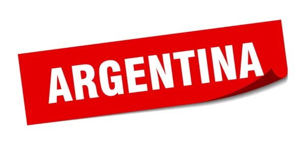 Pegatina de Argentina. Argentina signo de pelador cuadrado rojo — Vector de stock