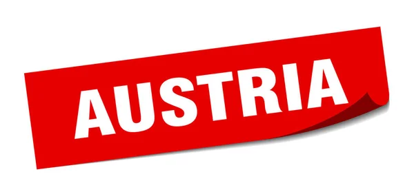 Oostenrijk sticker. Oostenrijk rood vierkant schilbord — Stockvector