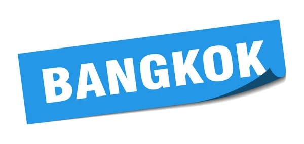 Bangkok sticker. Bangkok blue square peeler sign — Stock Vector