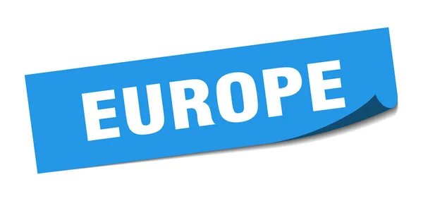 Evropská samolepka. znak evropa modrá čtvercová — Stockový vektor