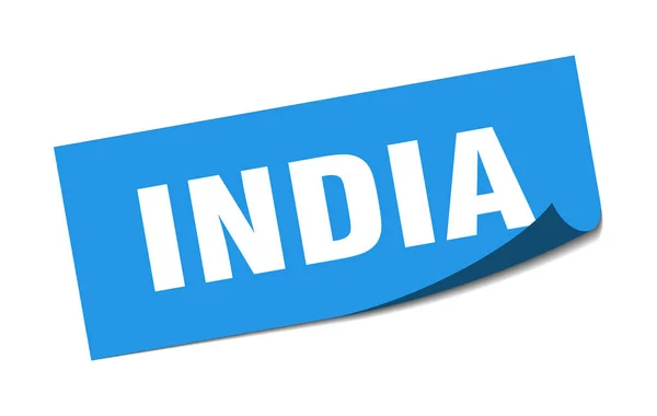 Pegatina de la India. india azul cuadrado pelador signo — Vector de stock