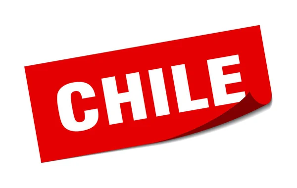 Pegatina de Chile. Chile signo de pelador cuadrado rojo — Vector de stock